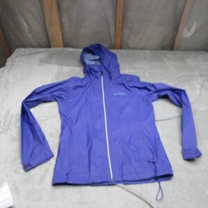 Columbia Jacket Women Small Purple Hooded Full Zip Rain Wind Pack Switchback III